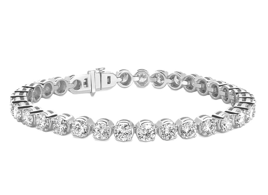 14K White Gold Letter Name Bracelet Women's | David Von by David Von