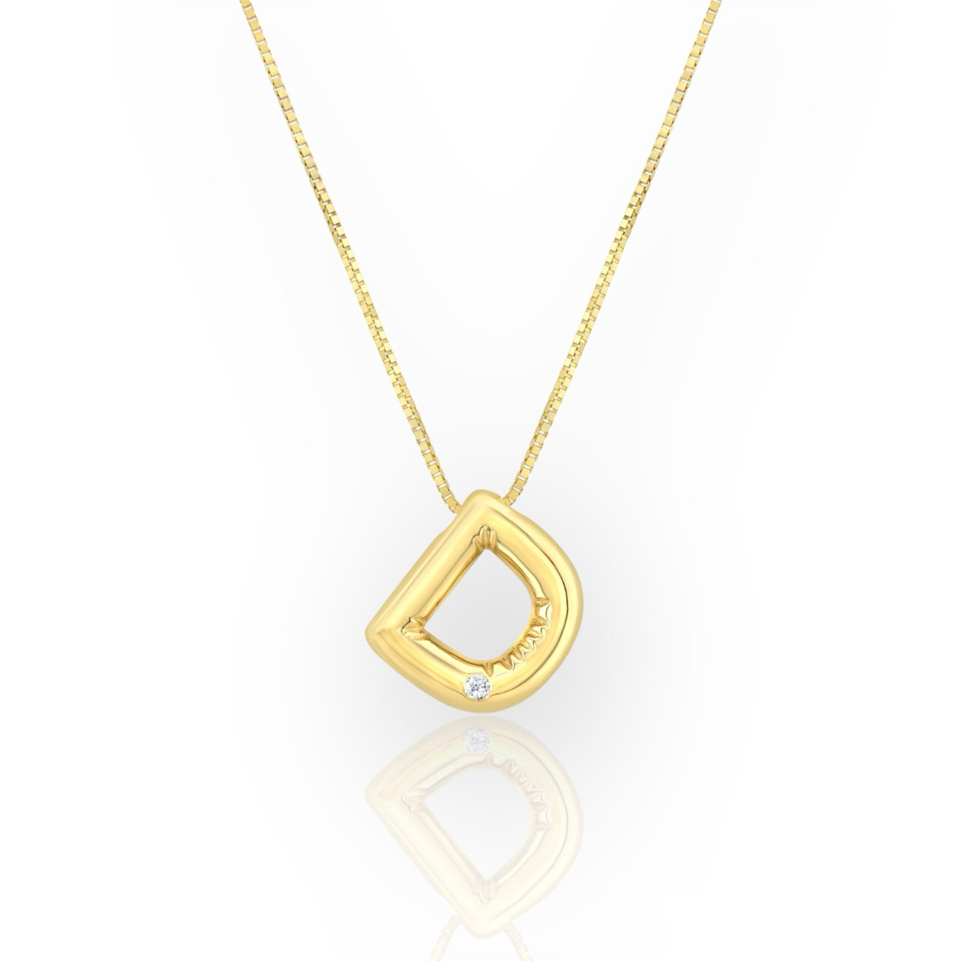 14K Diamond Bubble Letter Necklace