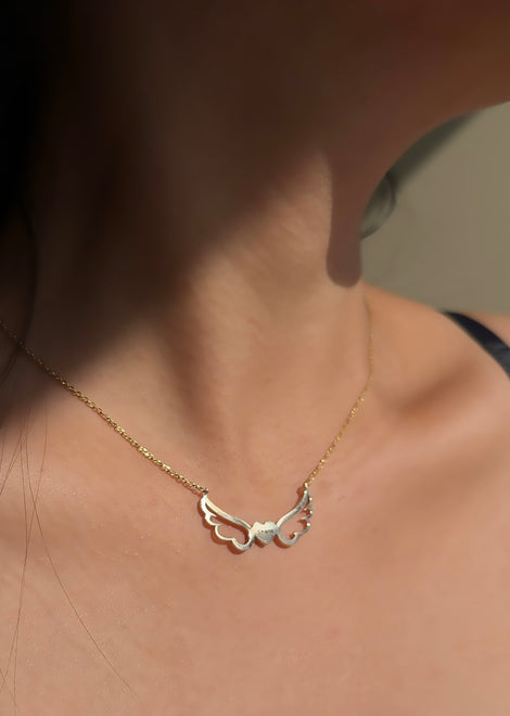 Heart of an Angel 14K Diamond Necklace