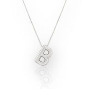 14K Line Diamond Bubble Letter Necklace