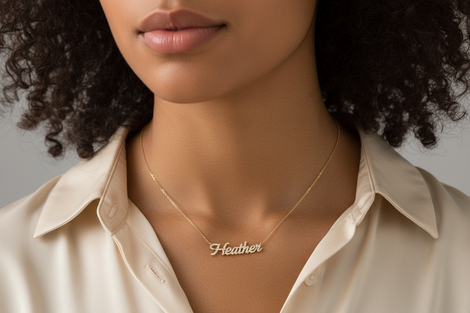 Diamond Nameplate Necklace