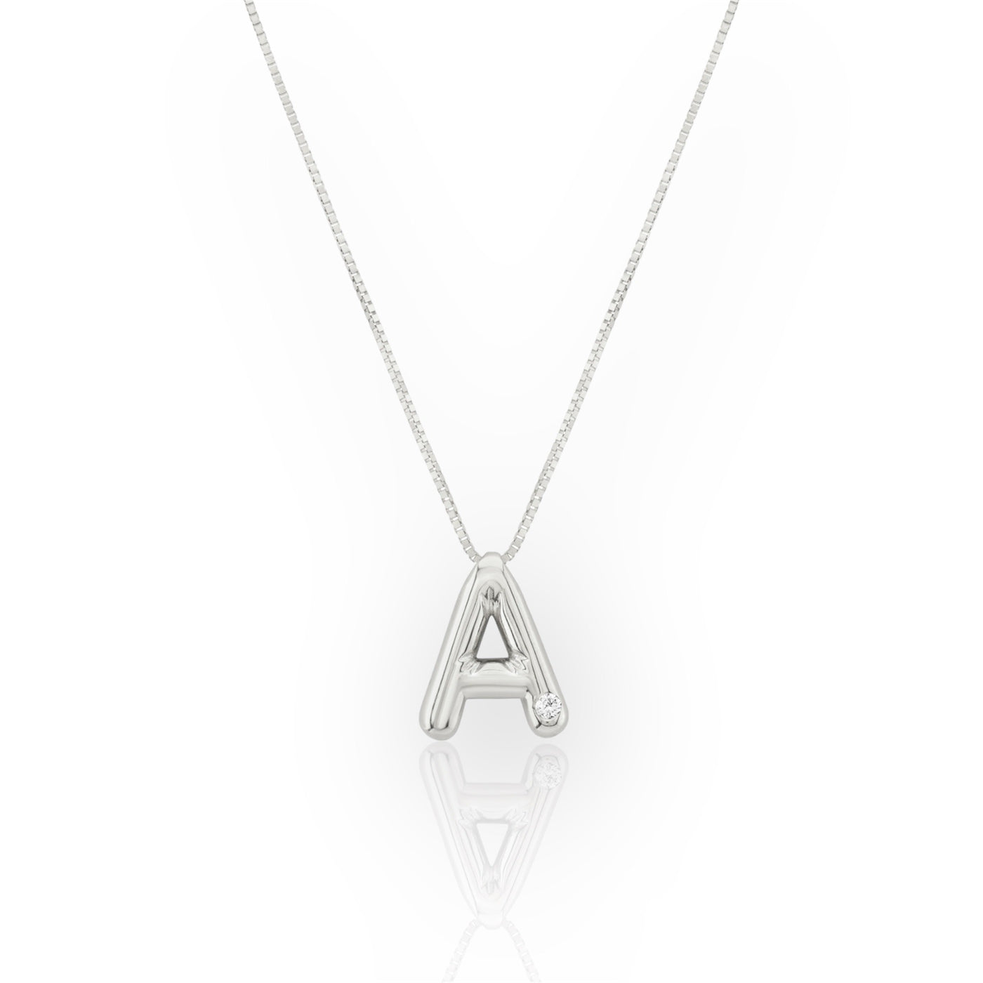 14K Diamond Bubble Letter Necklace