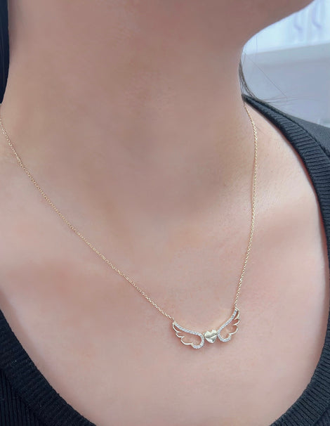 Heart of an Angel 14K Diamond Necklace