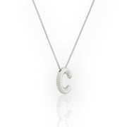 14K Line Diamond Bubble Letter Necklace