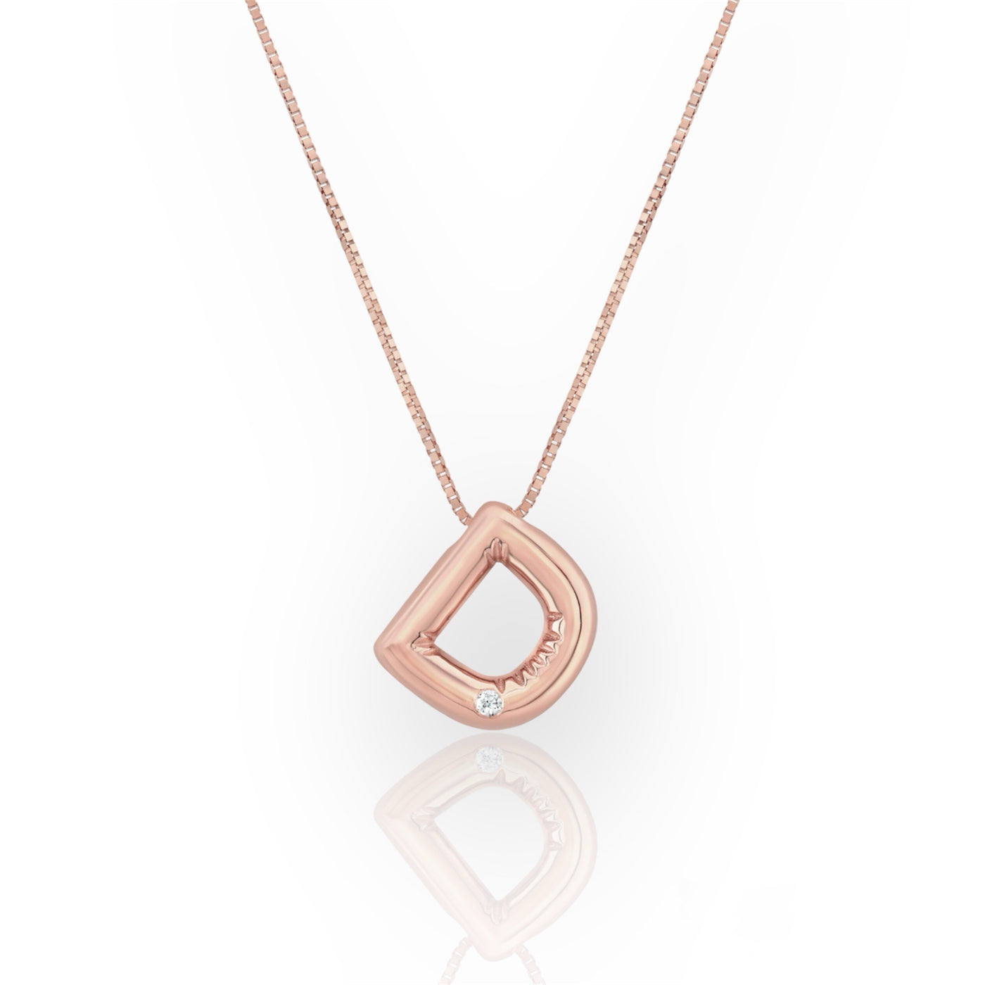 14K Diamond Bubble Letter Necklace