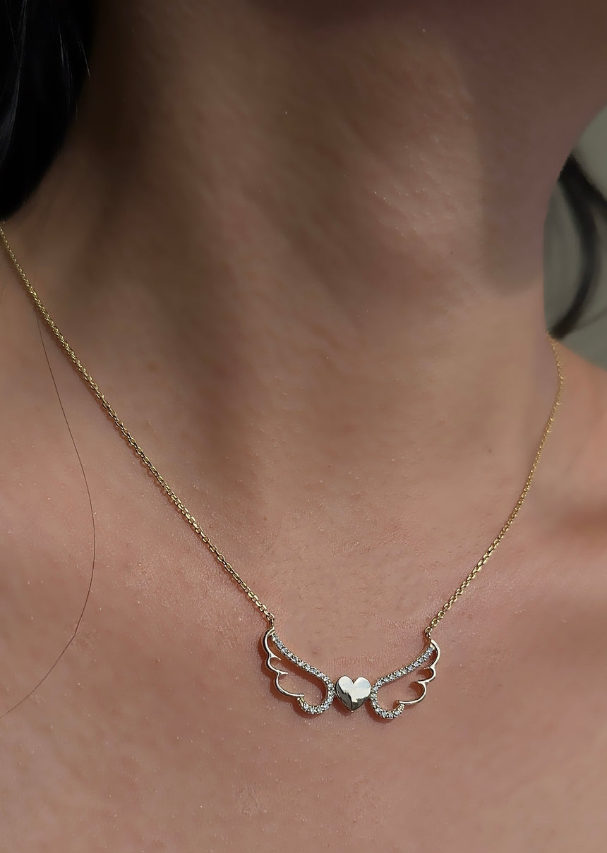 Heart of an Angel 14K Diamond Necklace