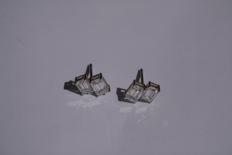 Twin Emerald Cut Lab-Grown Diamond Stud Earrings