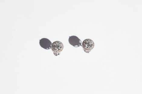 Halo Round Brilliant Lab-Grown Diamond Stud Earrings