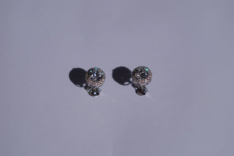 Halo Round Brilliant Lab-Grown Diamond Stud Earrings