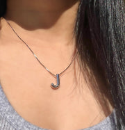 14K Diamond Bubble Letter Necklace