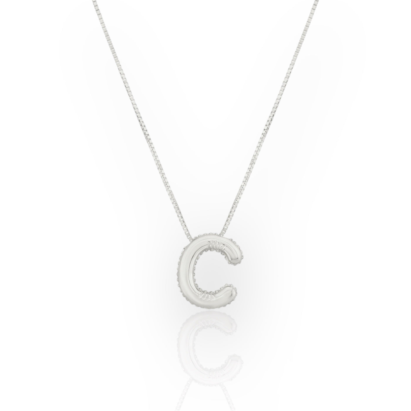 14K Line Diamond Bubble Letter Necklace