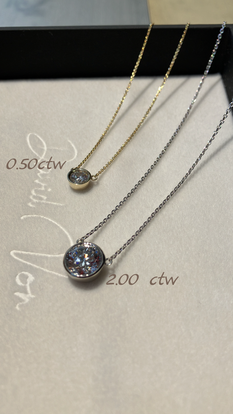 Lab-Grown Diamond Bezel Necklace
