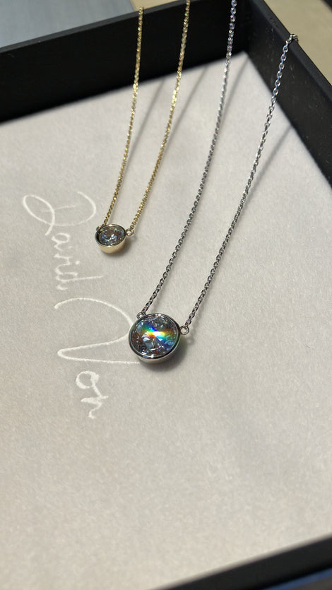 Lab-Grown Diamond Bezel Necklace