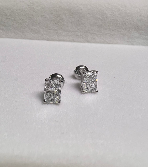 Radiant Lab-Grown Diamond Stud Earrings