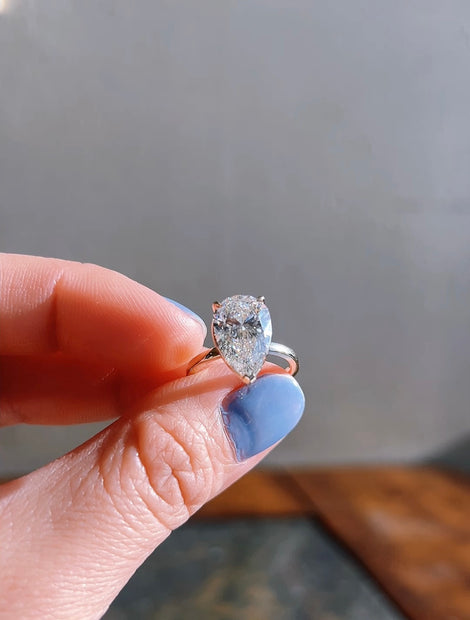 Pear Solitaire Lab Grown Diamond Ring