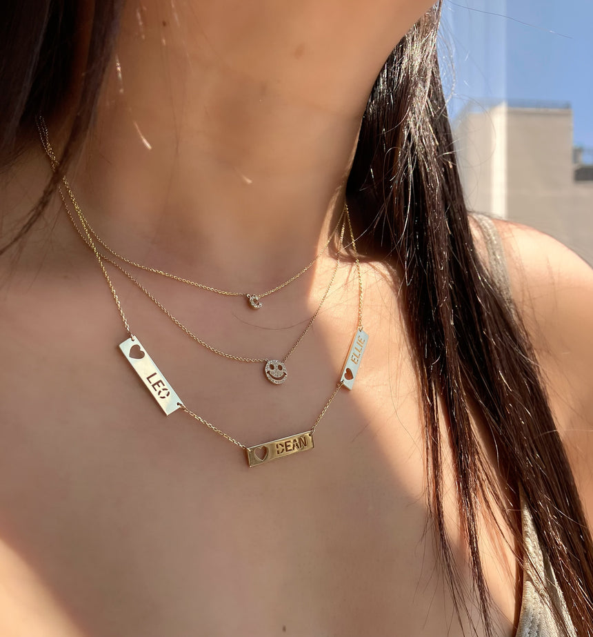 14K Personalized Bar Necklace