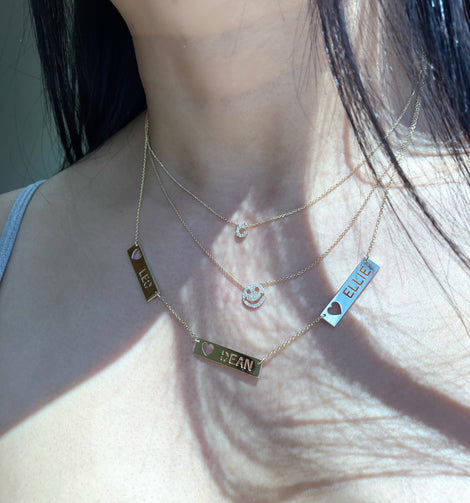14K Personalized Bar Necklace