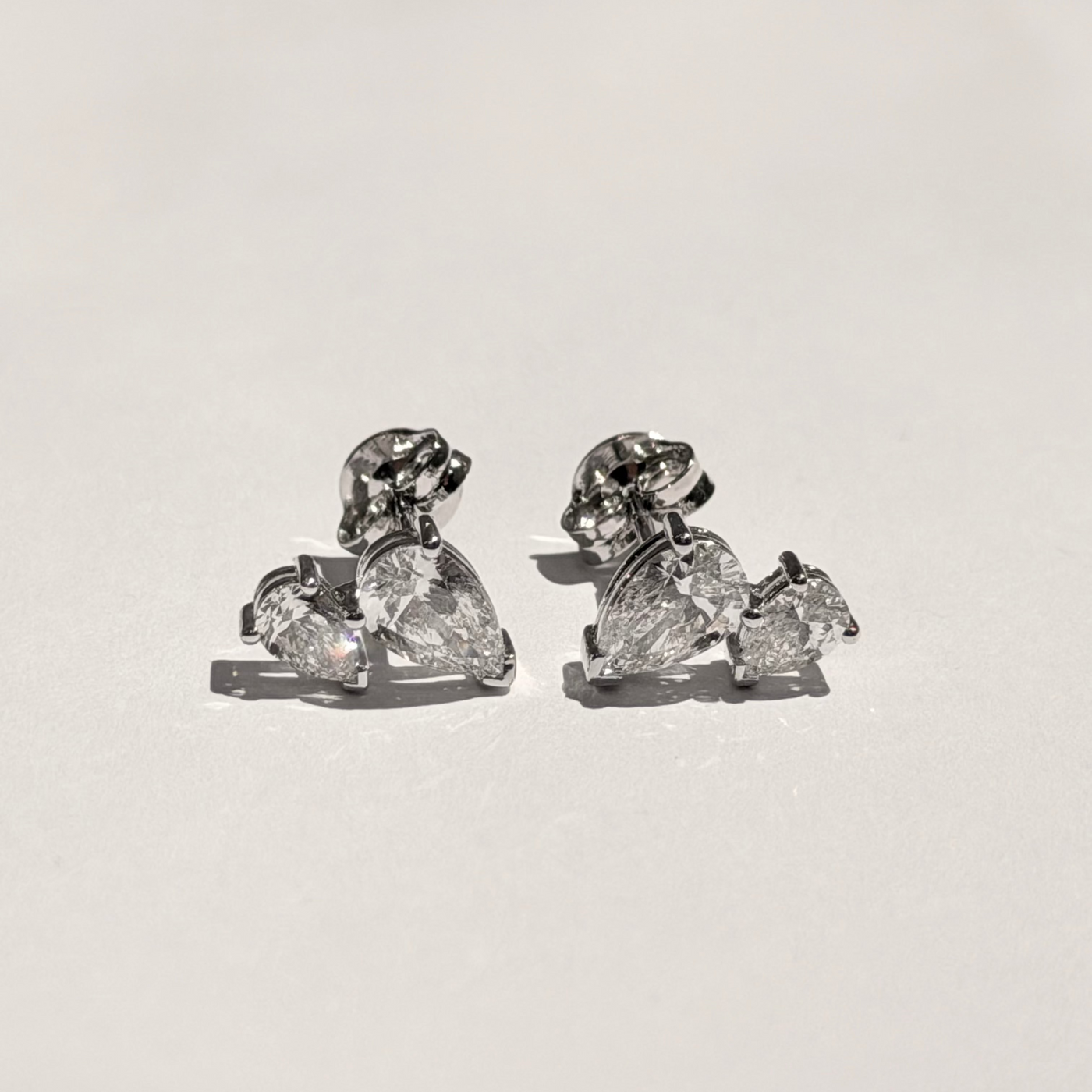 Twin Pear Shaped Lab-Grown Diamond Stud Earrings