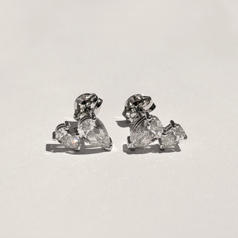 Twin Pear Shaped Lab-Grown Diamond Stud Earrings