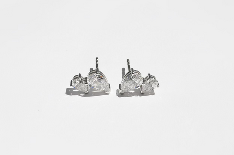 Twin Pear Shaped Lab-Grown Diamond Stud Earrings