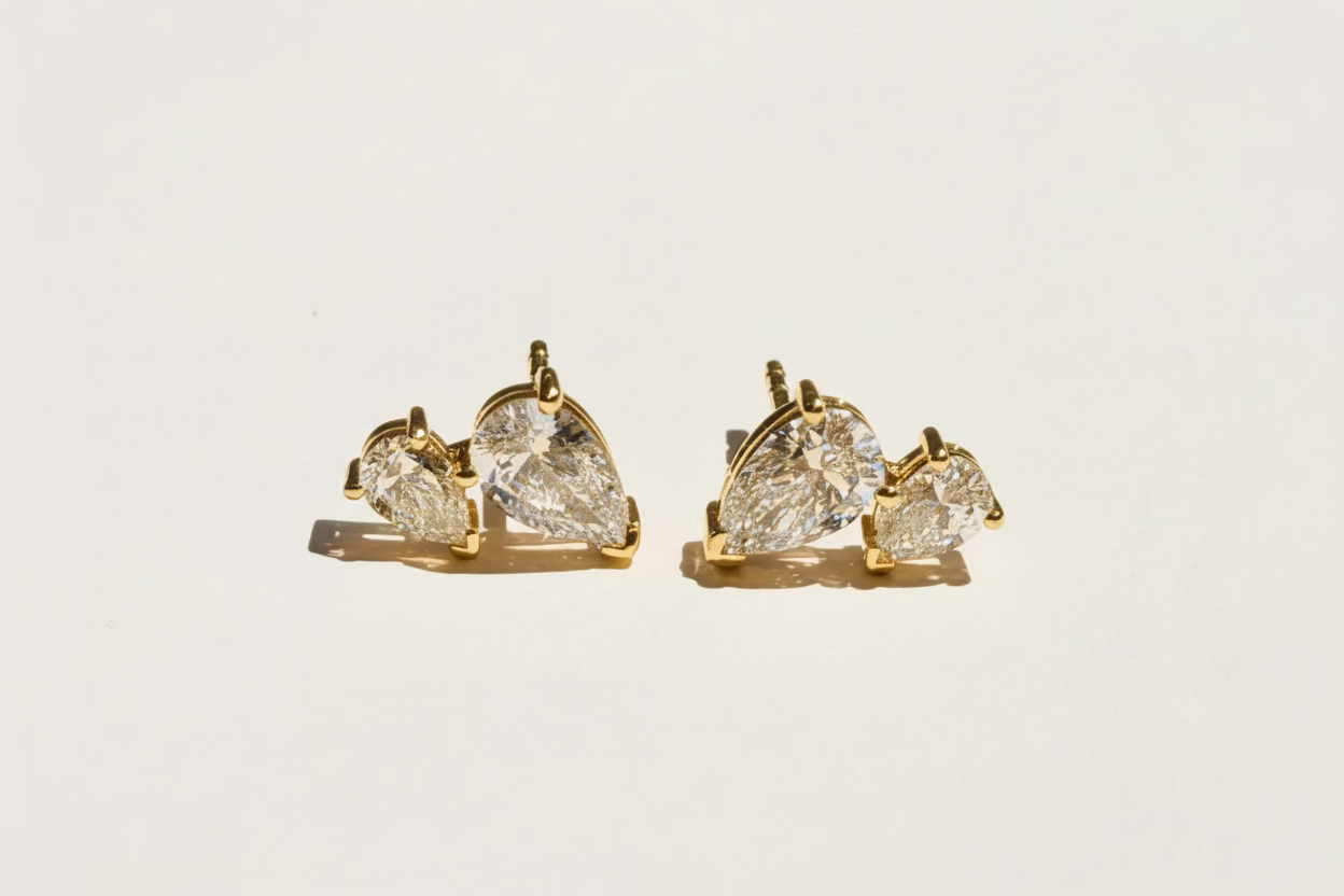 Twin Pear Shaped Lab-Grown Diamond Stud Earrings