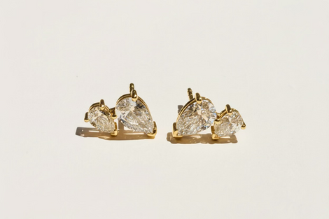 Twin Pear Shaped Lab-Grown Diamond Stud Earrings
