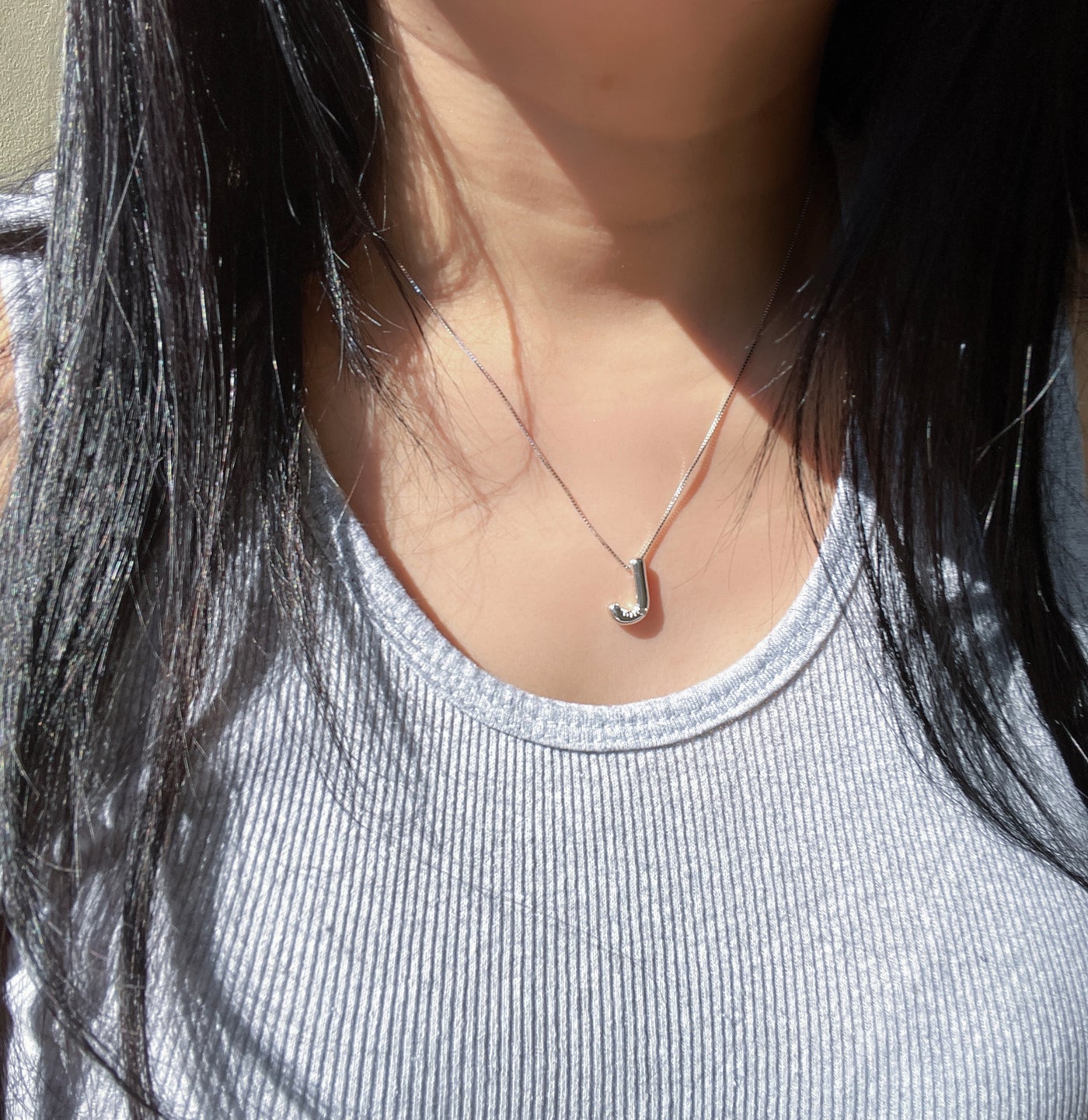14K Diamond Bubble Letter Necklace
