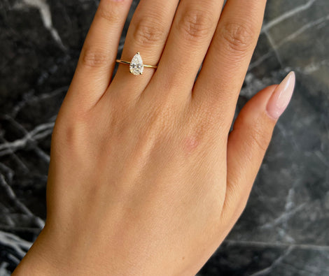 Pear Solitaire Lab Grown Diamond Ring