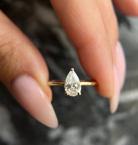 Pear Solitaire Lab Grown Diamond Ring