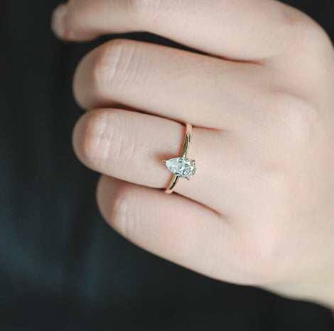 Pear Solitaire Lab Grown Diamond Ring