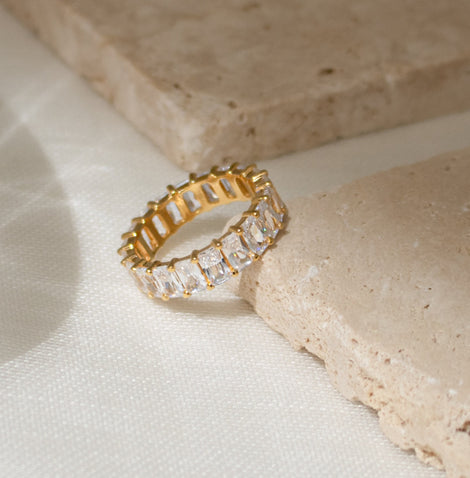 Emerald Lab Grown Diamond Eternity Band