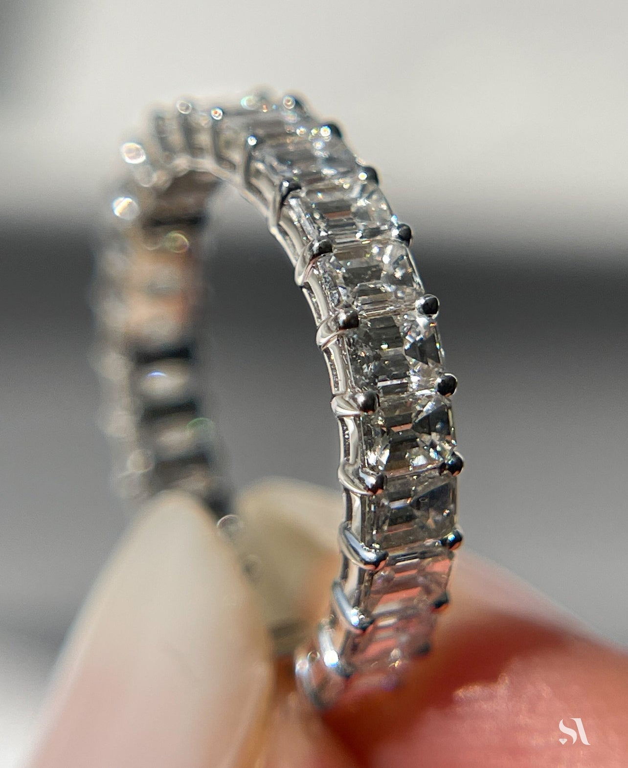 Emerald Lab Grown Diamond Eternity Band