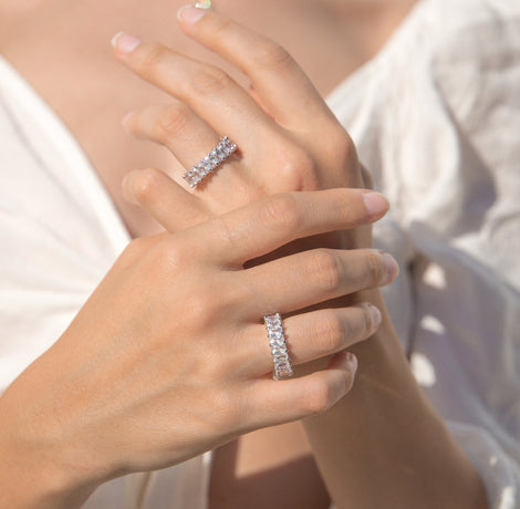 Emerald Lab Grown Diamond Eternity Band