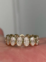 Oval Lab Grown Diamond Bezel Eternity Ring