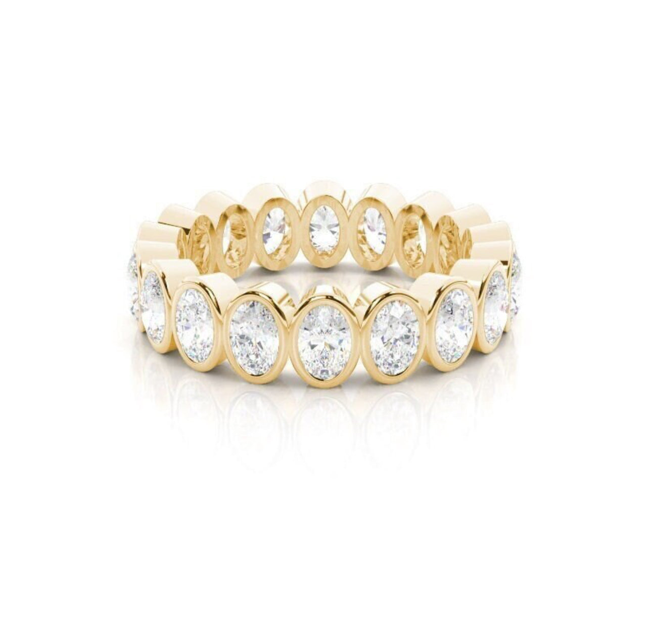 Oval Lab Grown Diamond Bezel Eternity Ring