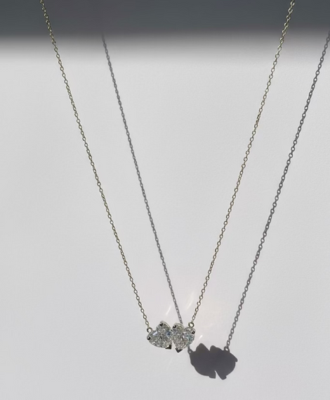 Diamond Couple's Heart Necklace 2.00 ct