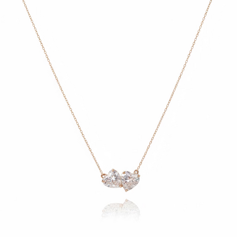 Diamond Couple's Heart Necklace 2.00 ct