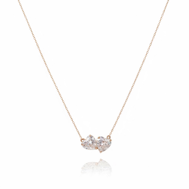 Diamond Couple's Heart Necklace 2.00 ct