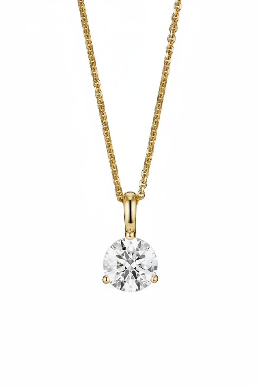 Lab-Grown Diamond Solitaire Pendant Necklace
