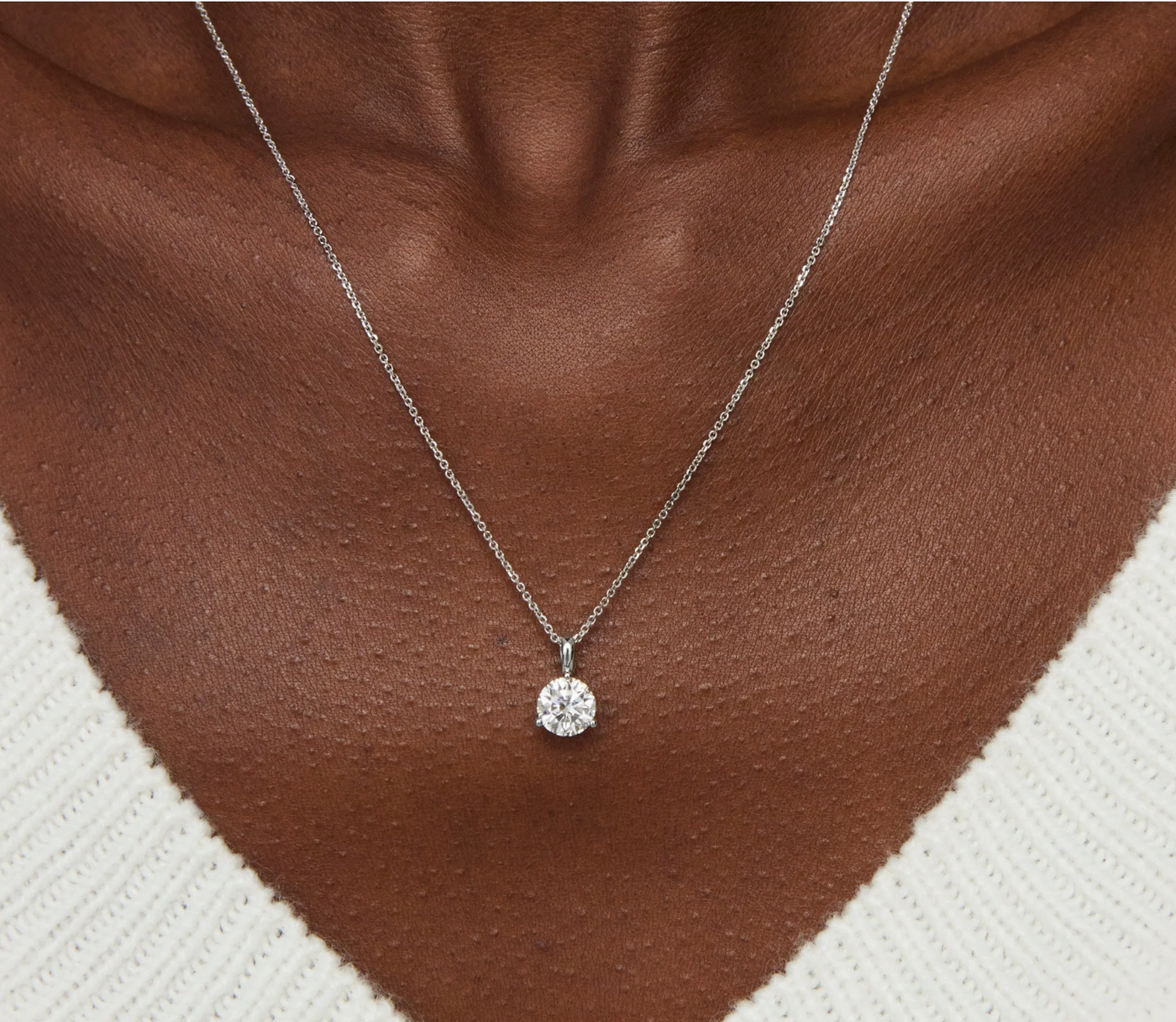 Lab-Grown Diamond Solitaire Pendant Necklace