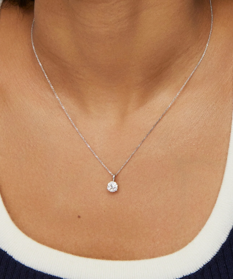 Lab-Grown Diamond Solitaire Pendant Necklace