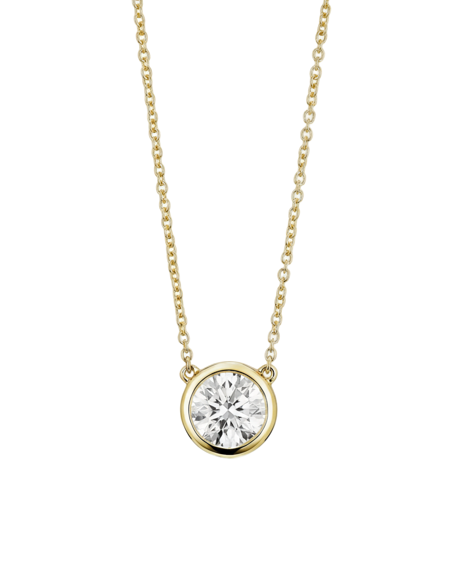 Lab-Grown Diamond Bezel Necklace