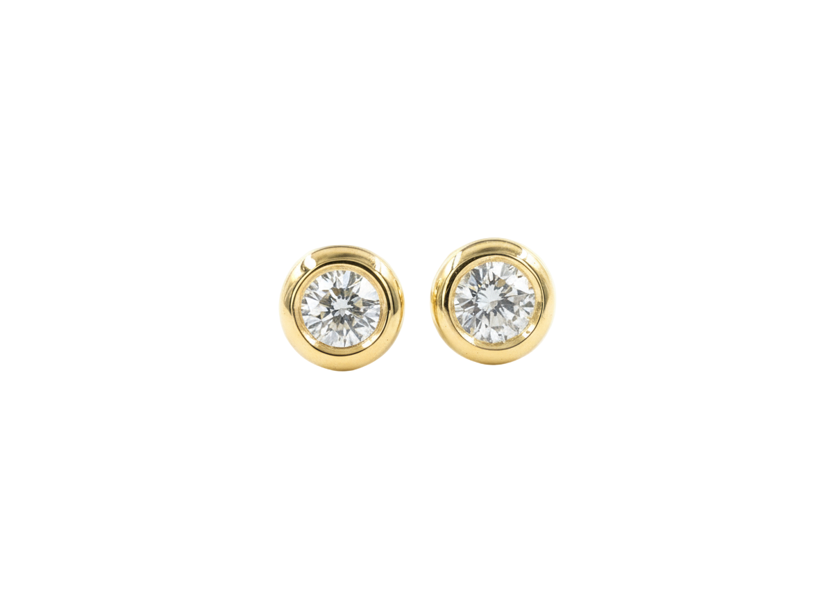 Lab-Grown Diamond Bezel Stud Earrings
