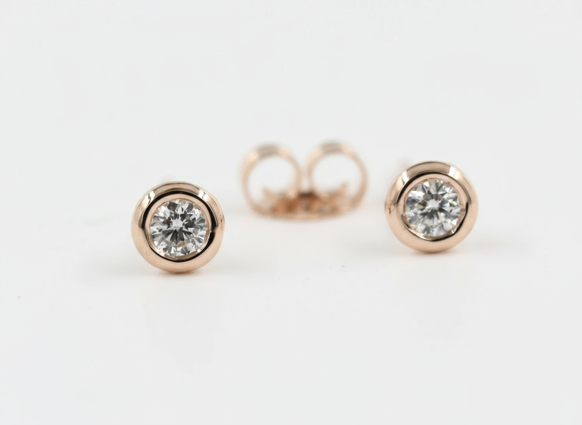 Lab-Grown Diamond Bezel Stud Earrings