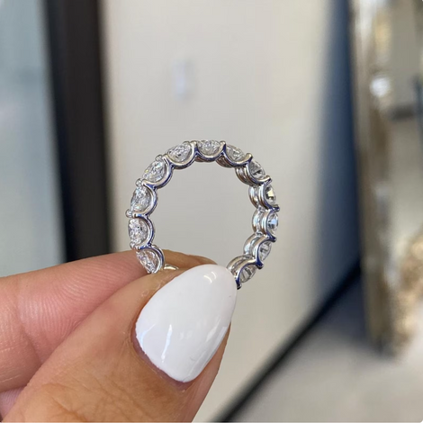 Round Cut U Shape Prong Lab Grown Diamond Eternity Ring