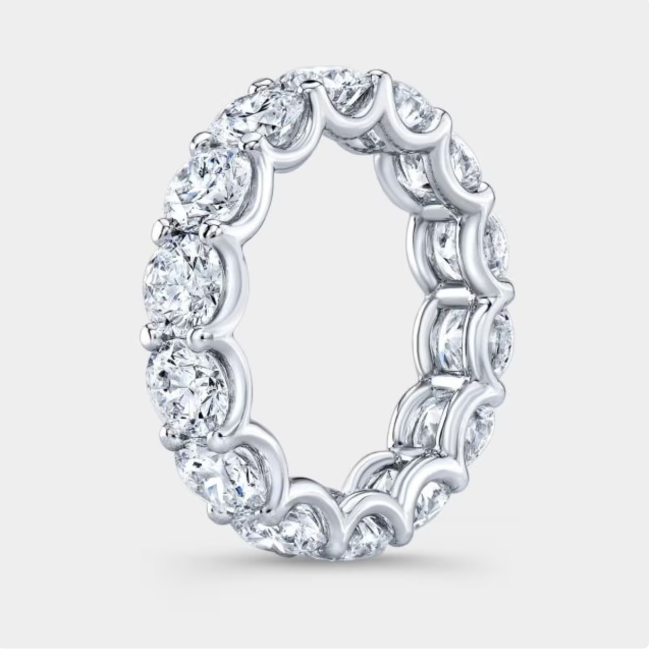Round Cut U Shape Prong Lab Grown Diamond Eternity Ring