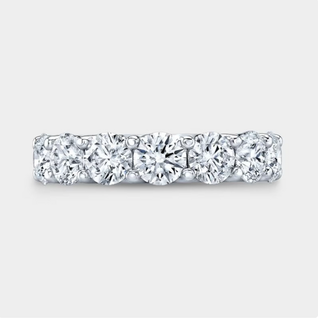 Round Cut U Shape Prong Lab Grown Diamond Eternity Ring