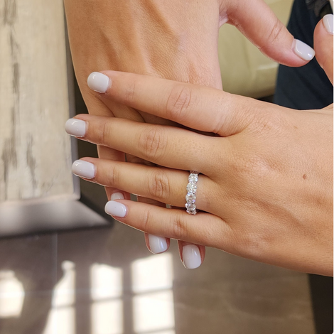 Round Cut U Shape Prong Lab Grown Diamond Eternity Ring