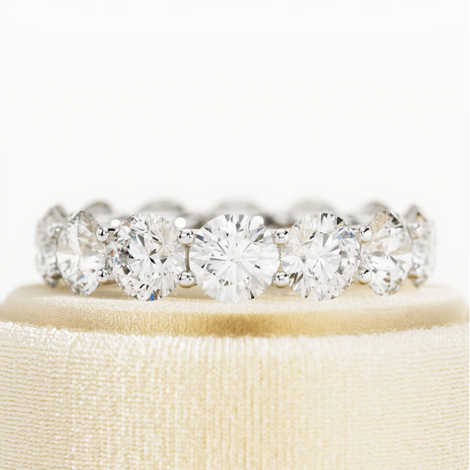 Round Cut U Shape Prong Lab Grown Diamond Eternity Ring