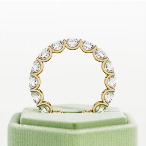 Round Cut U Shape Prong Lab Grown Diamond Eternity Ring